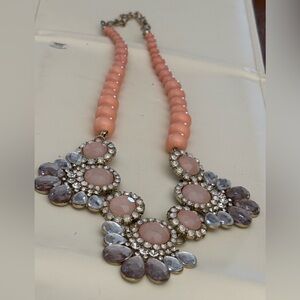 ❤️ Elegant Pink and Silver Statement Necklace